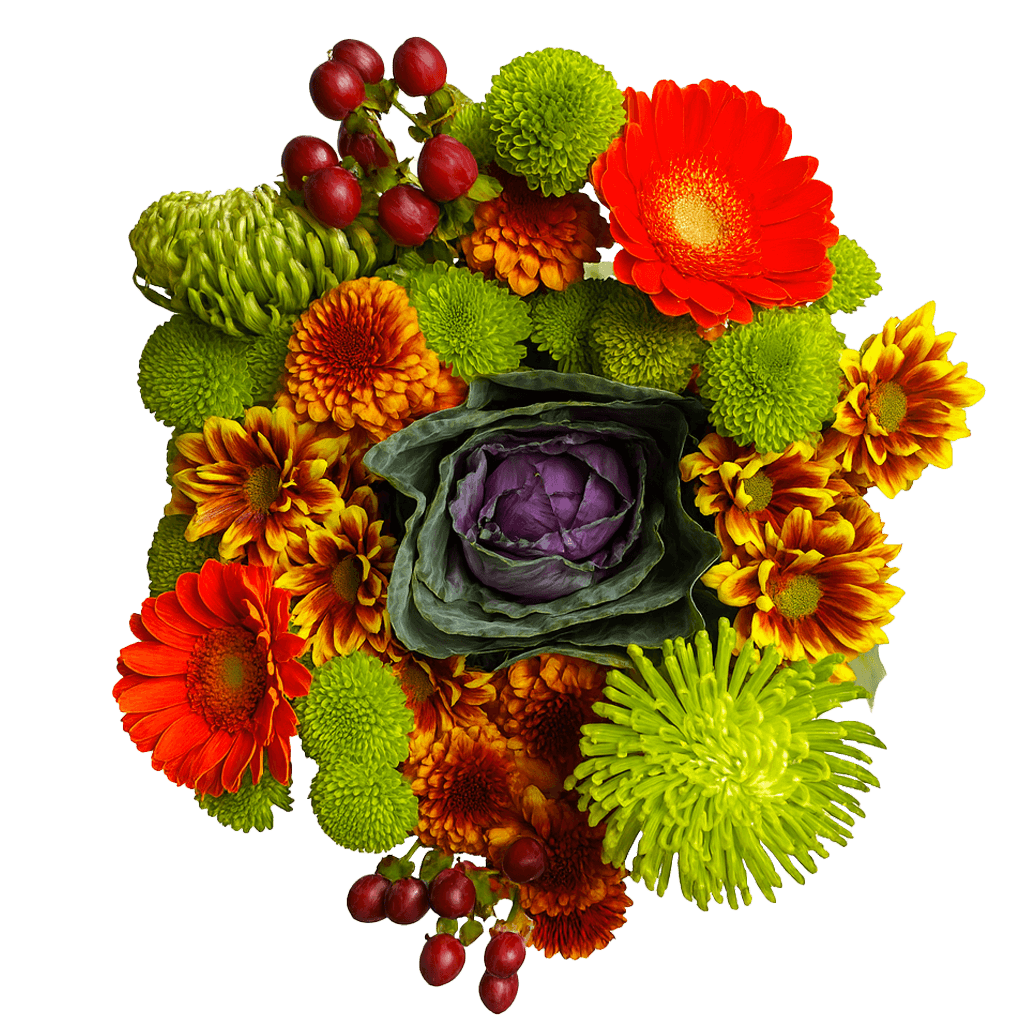 Fall Hen Flower Bouquets Assorted Colors 2 Pack 28 Stems