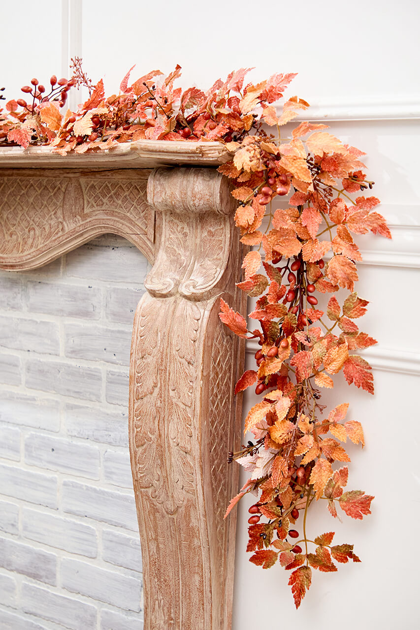 5' Mixed Fall Leaf Garland
