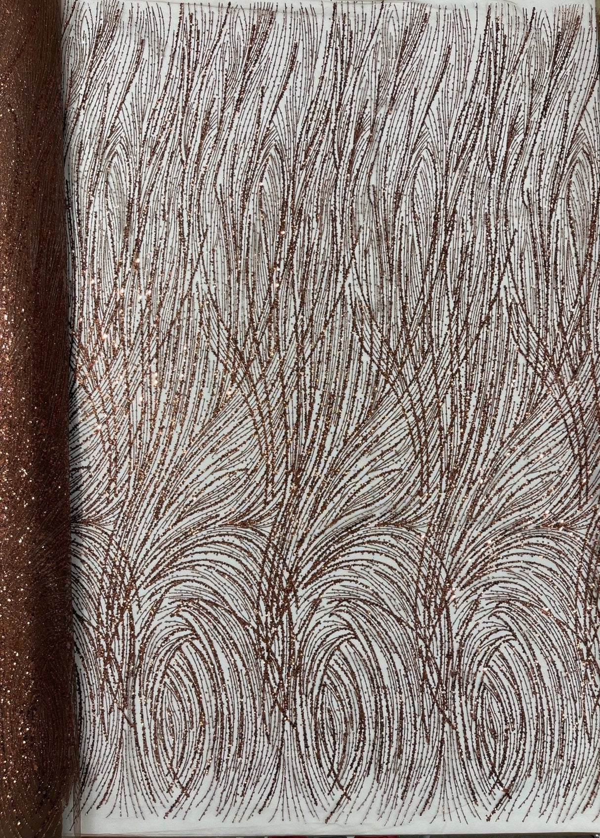 Fashion Glitter Design On A Mesh Lace Polyester Fabric - Glitter Mesh Lace, 54" Width, 36" Length (1 Yard)