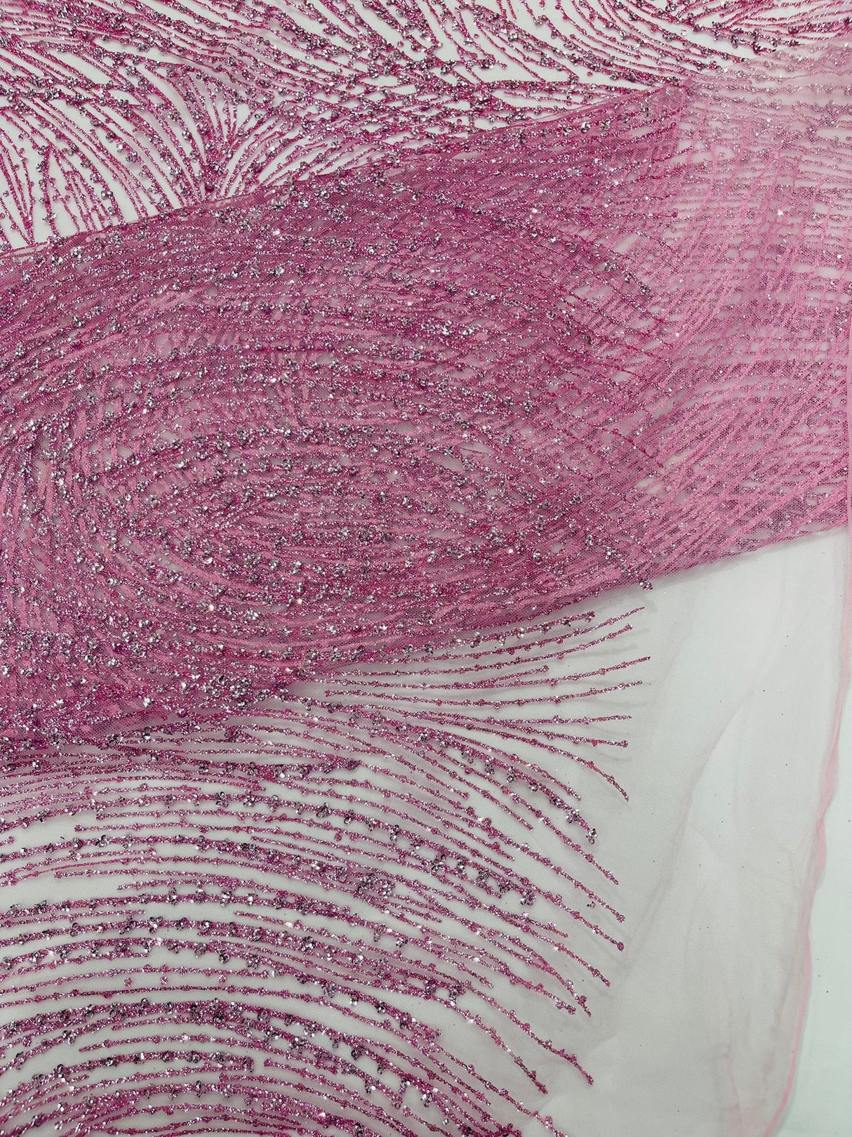 Fashion Glitter Design On A Mesh Lace Polyester Fabric - Glitter Mesh Lace, 54" Width, 36" Length (1 Yard)