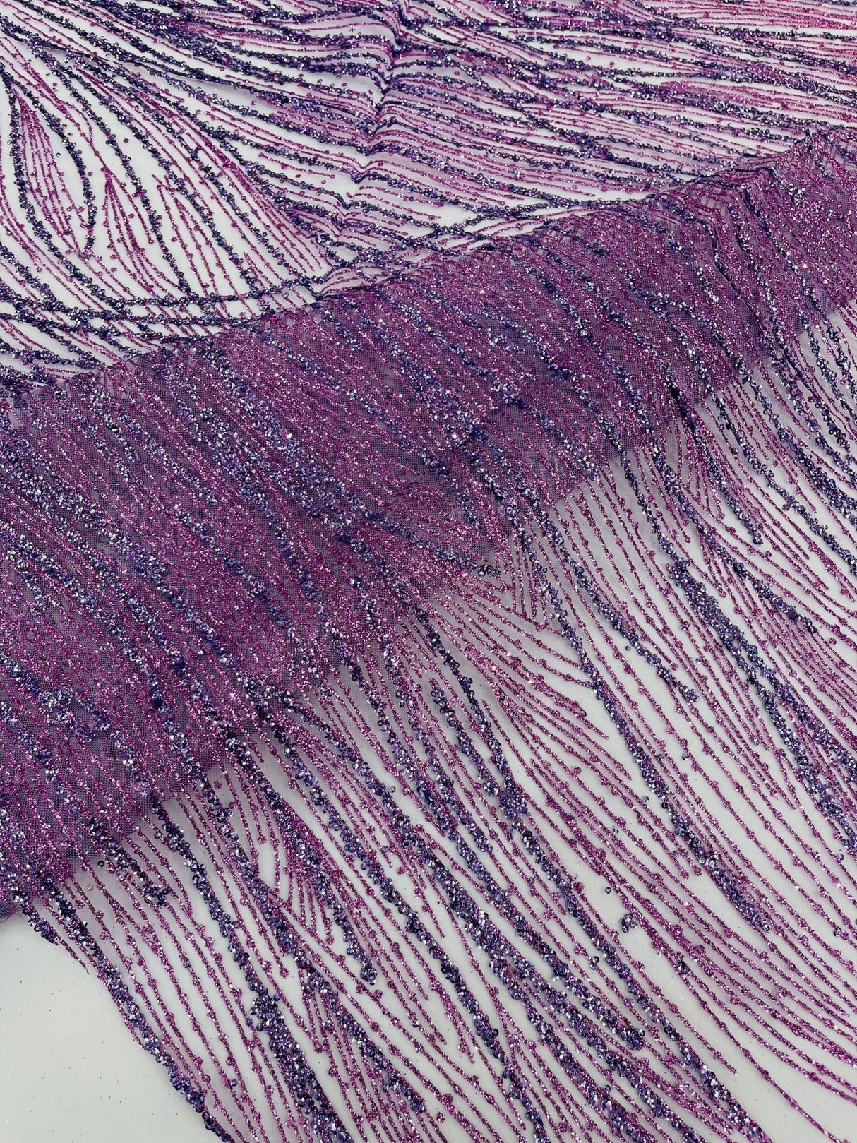 Fashion Glitter Design On A Mesh Lace Polyester Fabric - Glitter Mesh Lace, 54" Width, 36" Length (1 Yard)