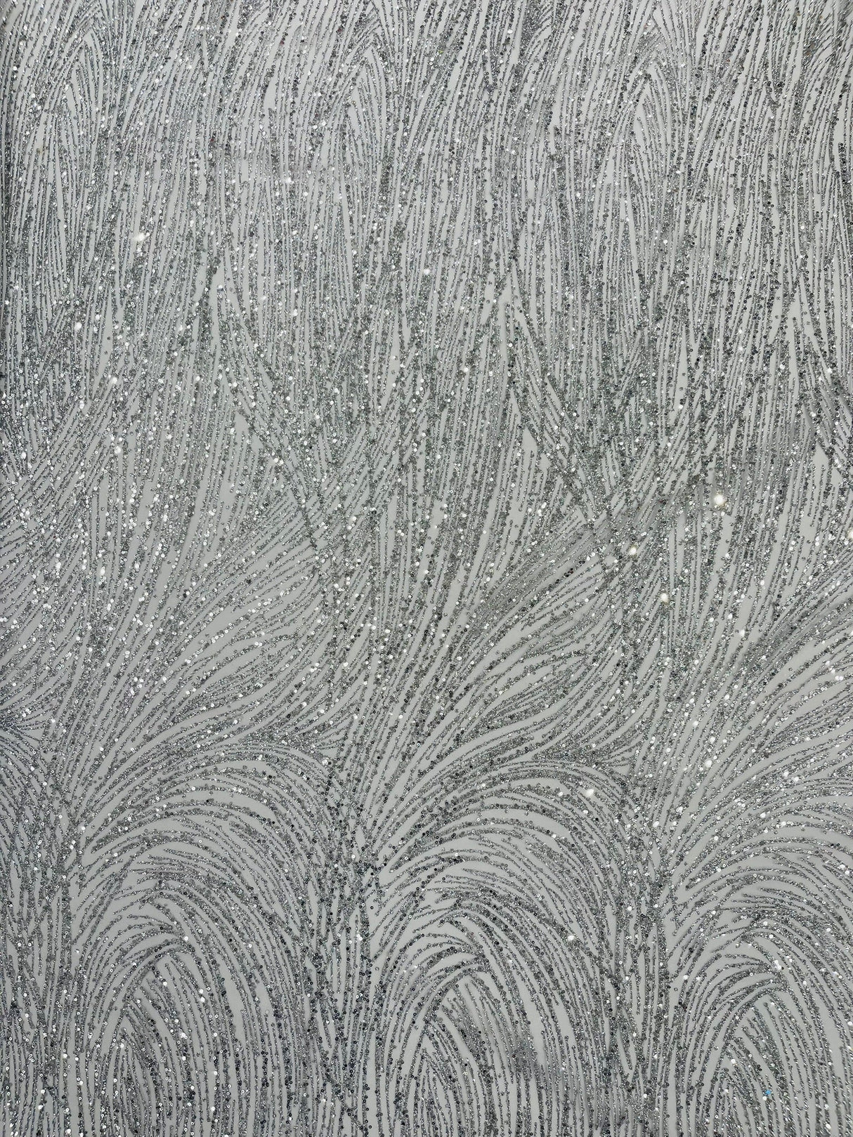 Fashion Glitter Design On A Mesh Lace Polyester Fabric - Glitter Mesh Lace, 54" Width, 36" Length (1 Yard)