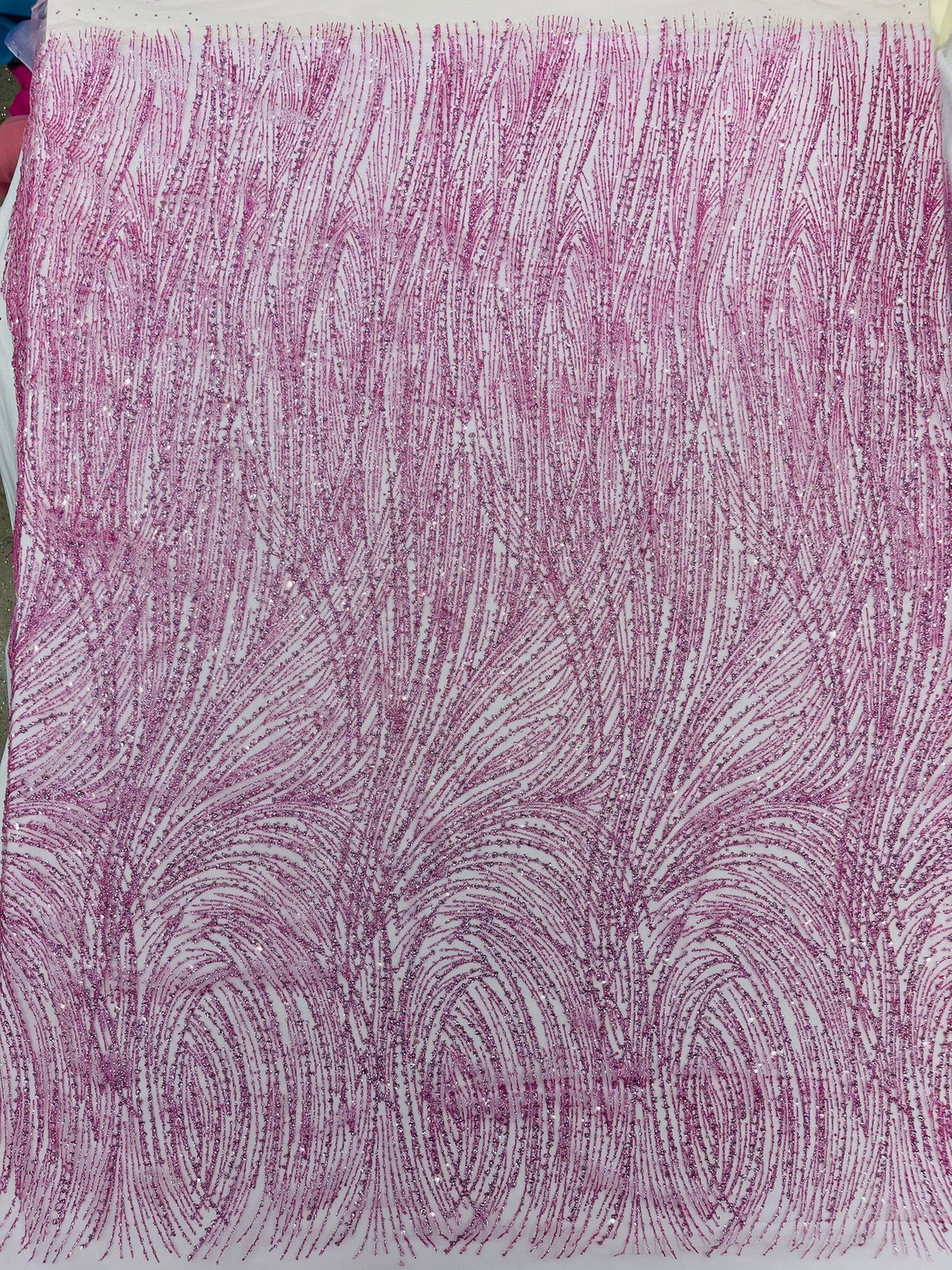 Fashion Glitter Design On A Mesh Lace Polyester Fabric - Glitter Mesh Lace, 54" Width, 36" Length (1 Yard)