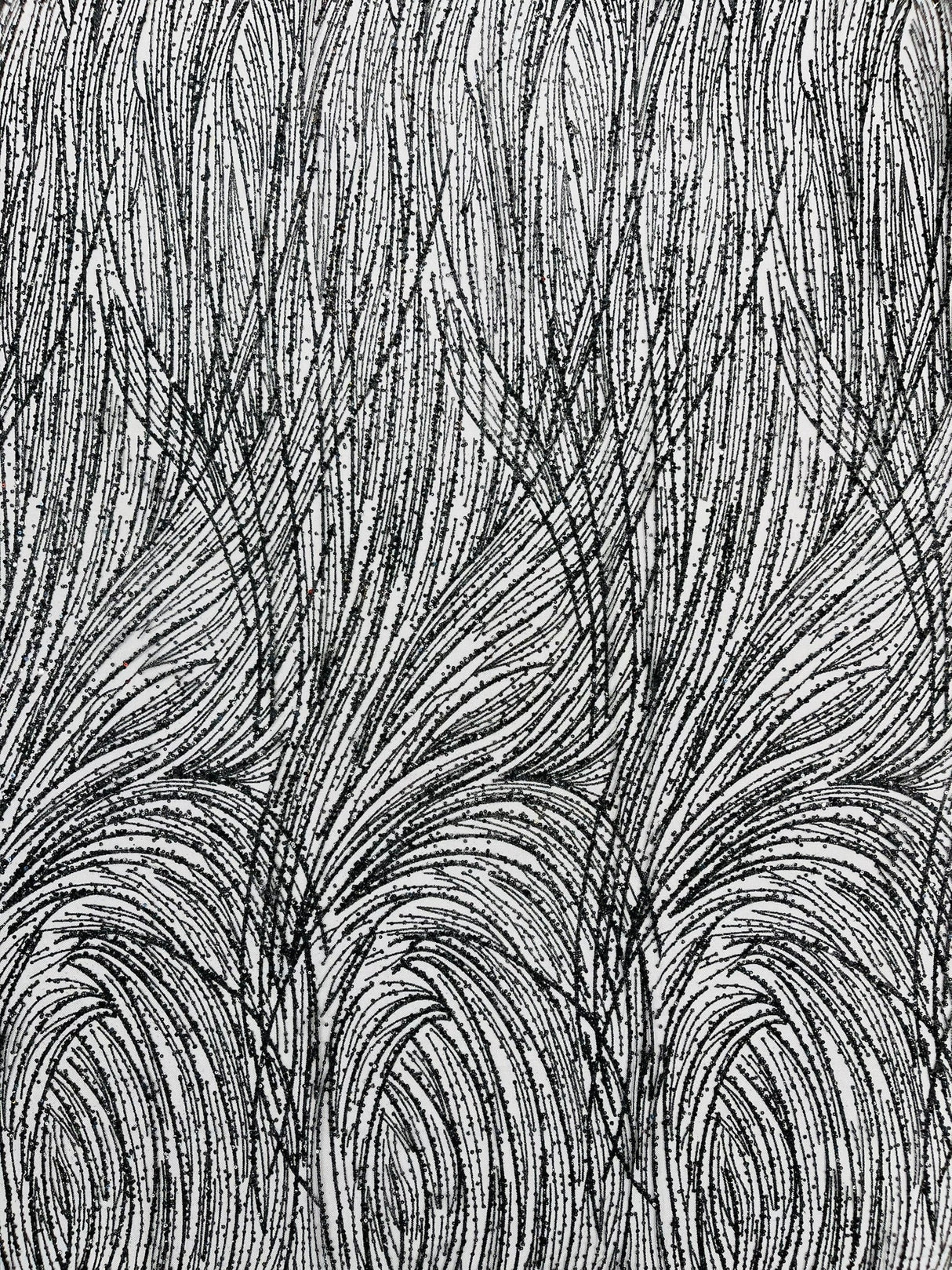 Fashion Glitter Design On A Mesh Lace Polyester Fabric - Glitter Mesh Lace, 54" Width, 36" Length (1 Yard)