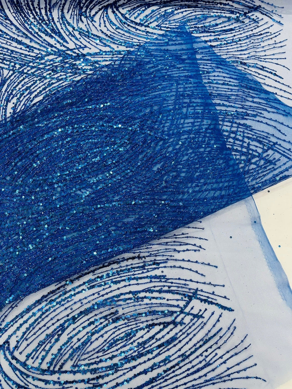 Fashion Glitter Design On A Mesh Lace Polyester Fabric - Glitter Mesh Lace, 54" Width, 36" Length (1 Yard)