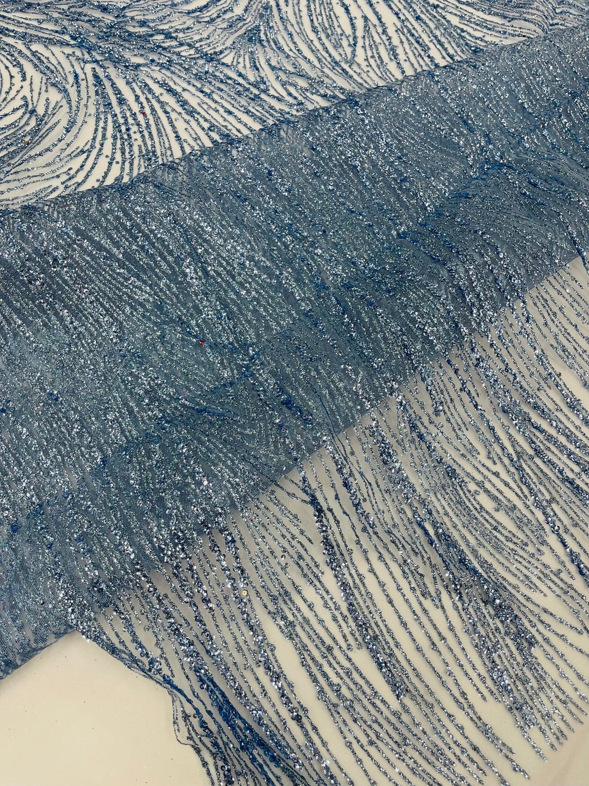 Fashion Glitter Design On A Mesh Lace Polyester Fabric - Glitter Mesh Lace, 54" Width, 36" Length (1 Yard)