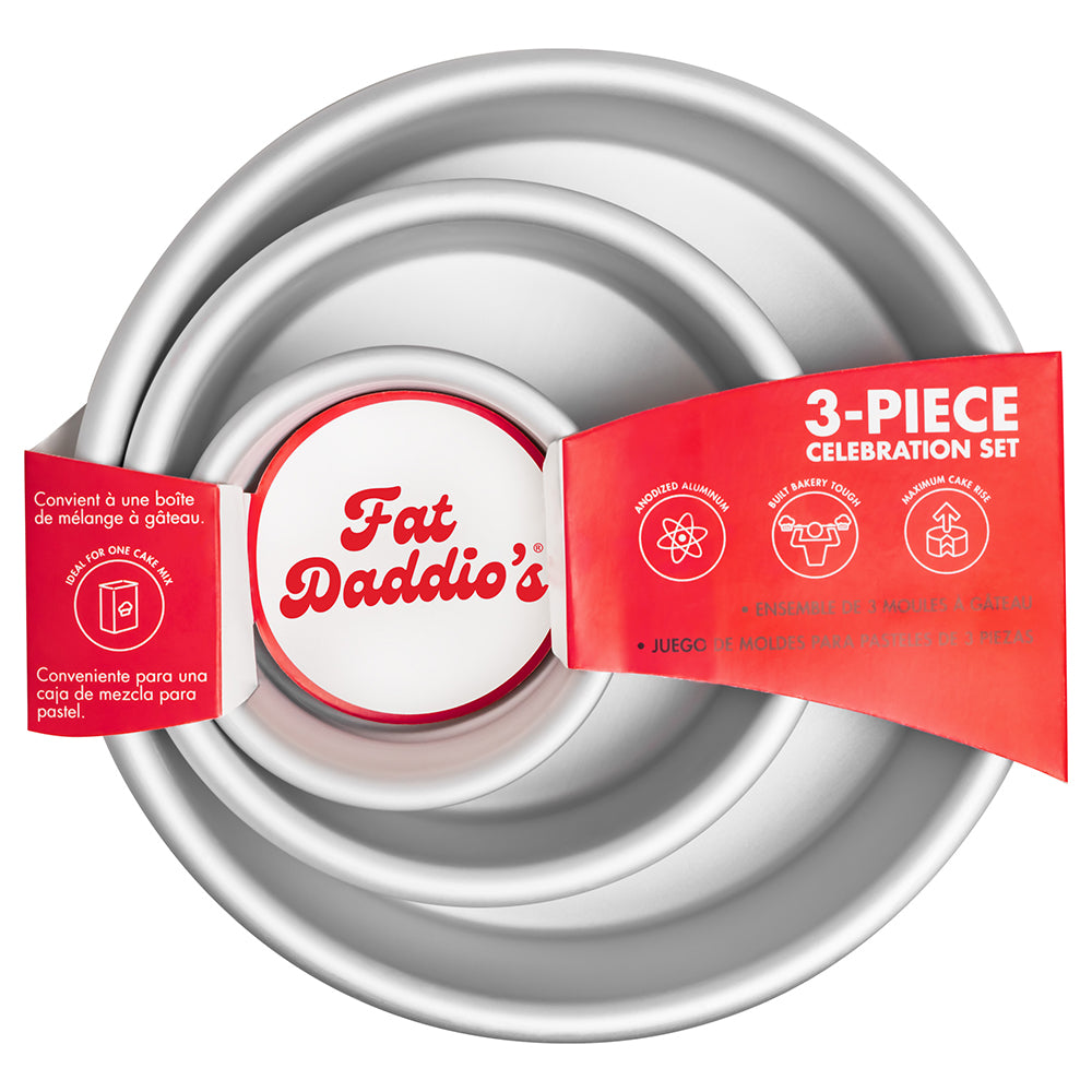 Fat Daddios Celebration Round Cake Set, 3 Piece