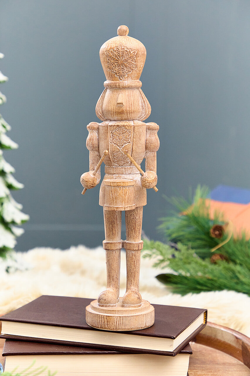 15" Resin Wood Carved Toy Soldier