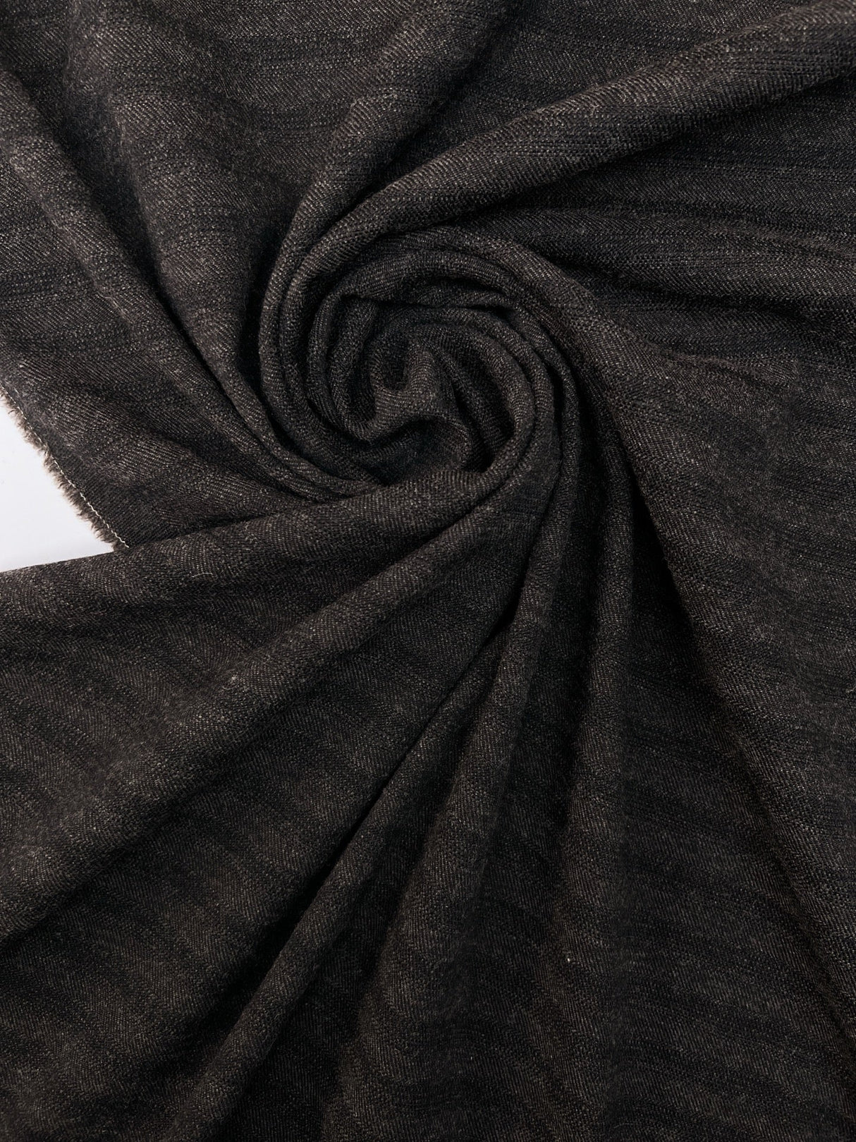 Italian Wool Twill Striped Gray Black