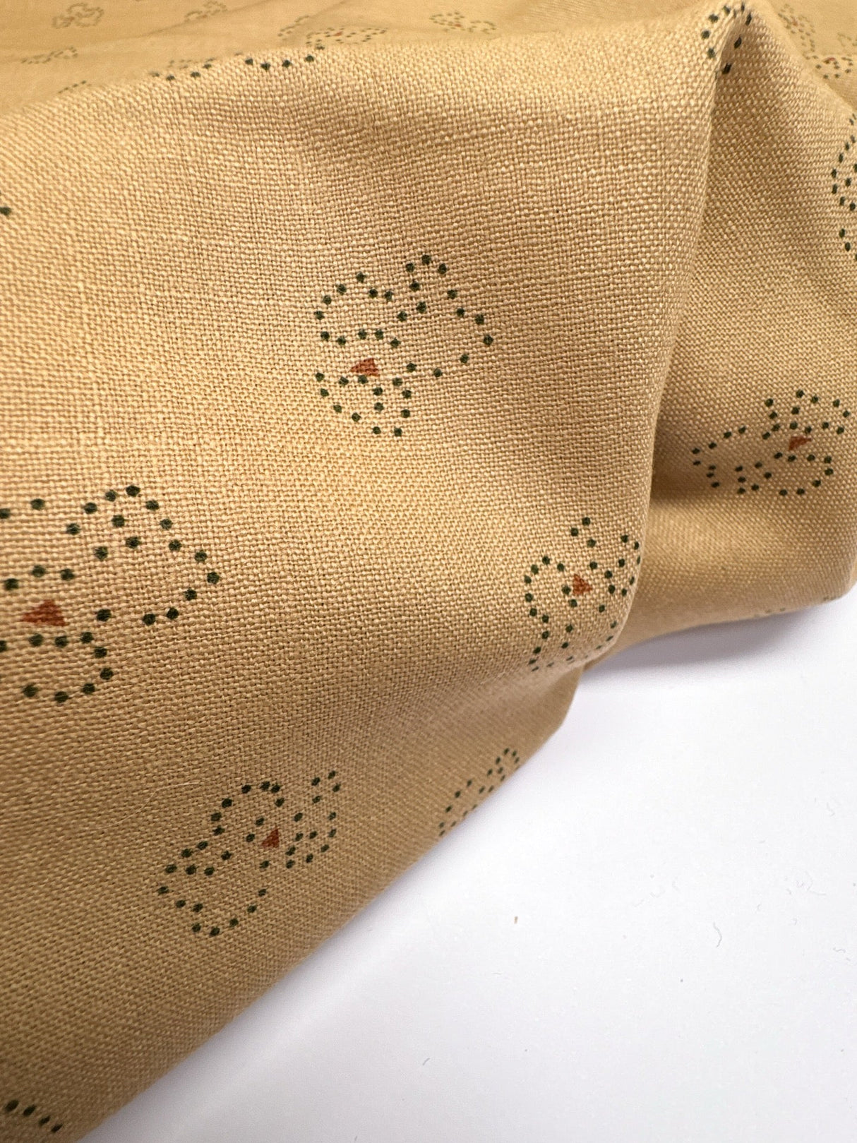 Wool Beige Printed Fabric