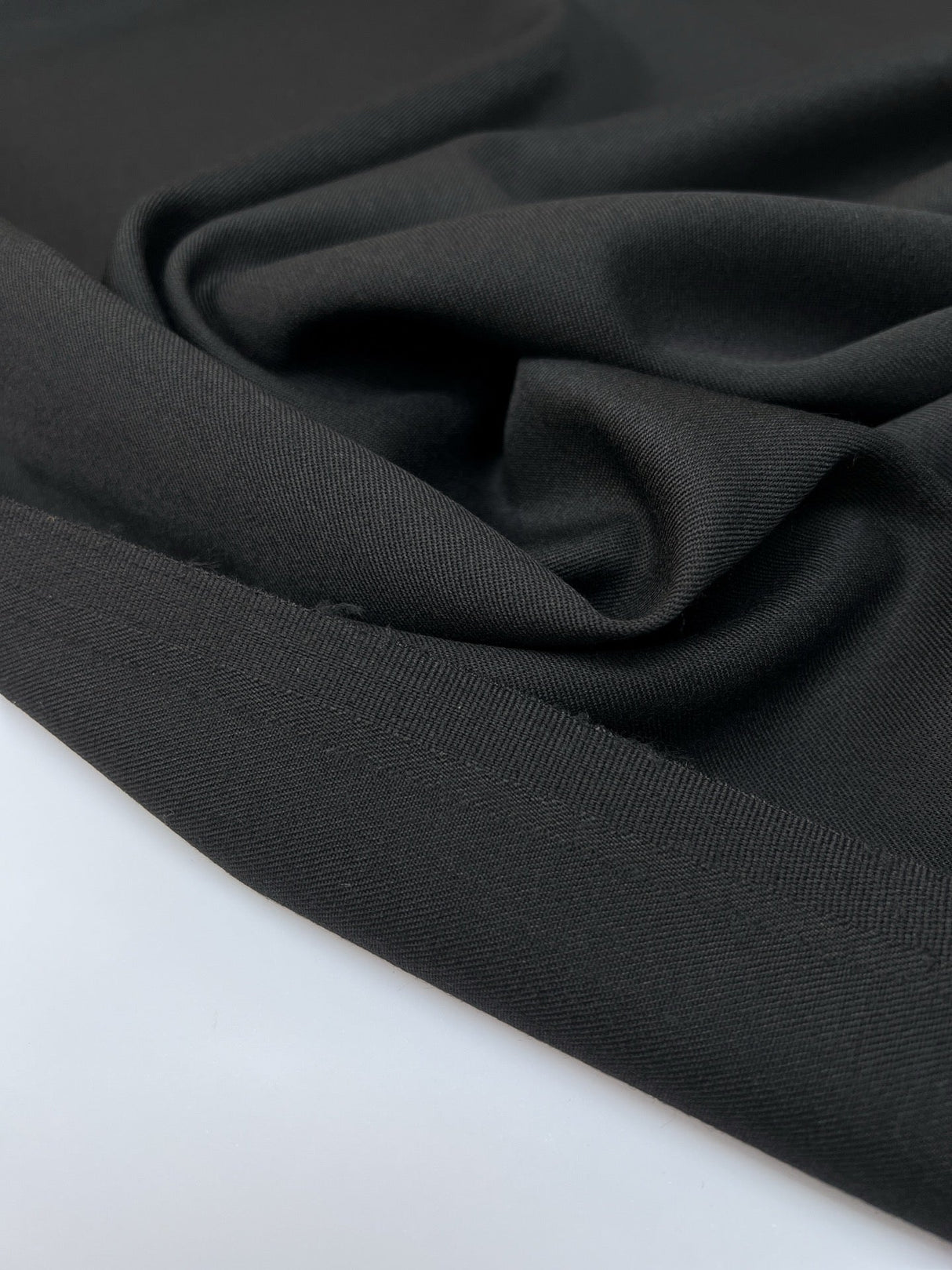 Wool Twill Suit Fabric Black