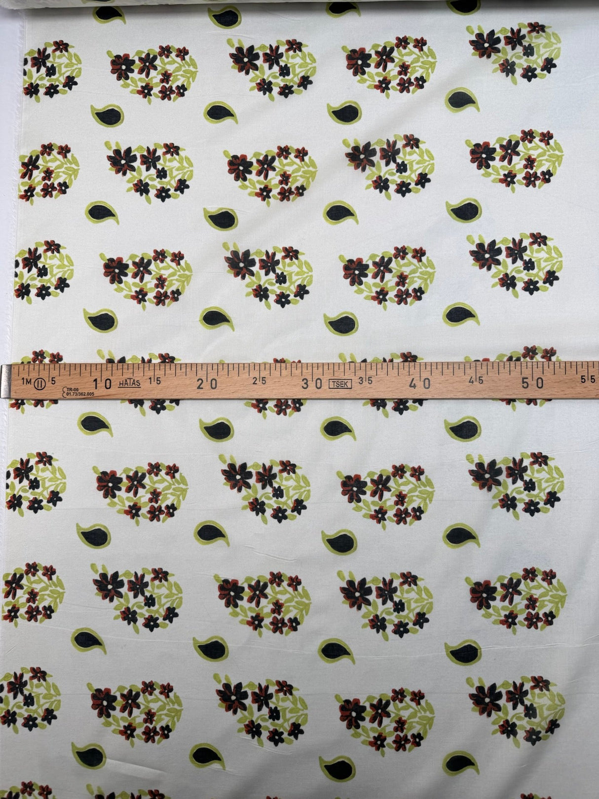 Viscose Batiste Printed Green Beige