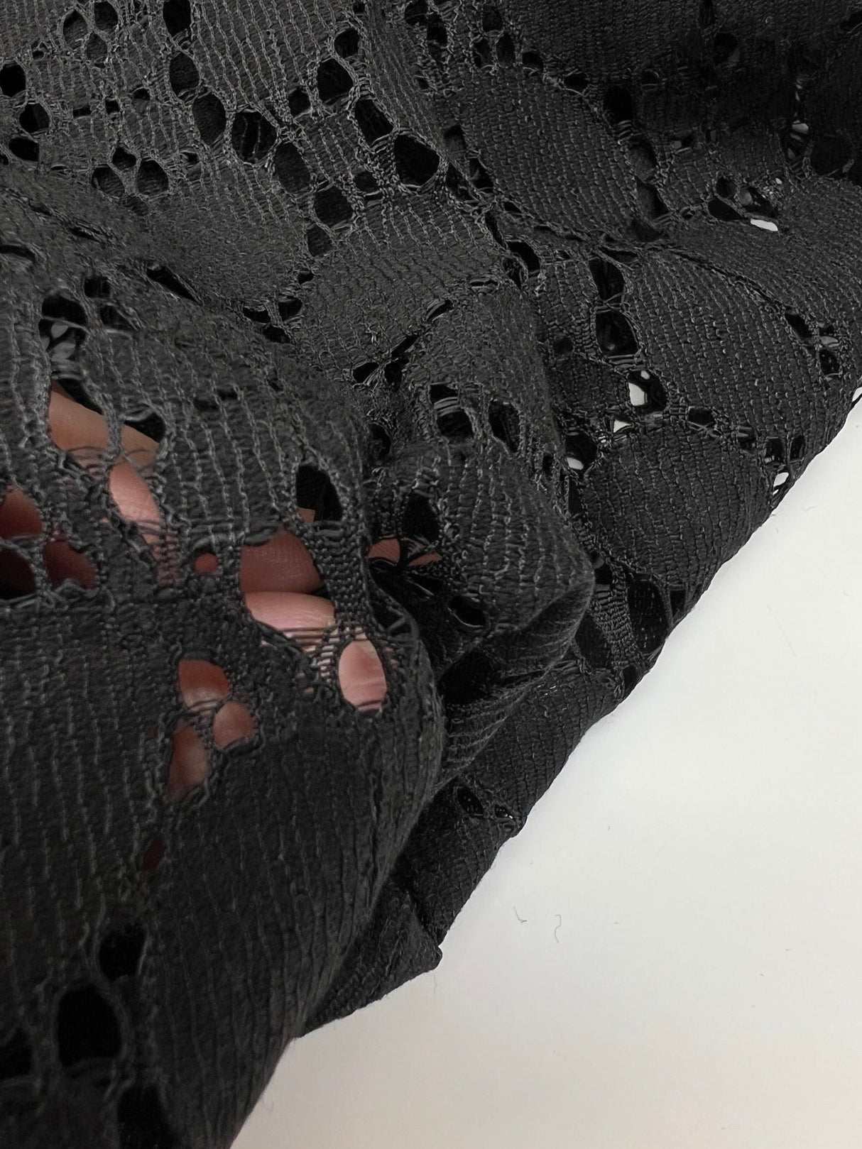 Black Cotton Guipure Lace