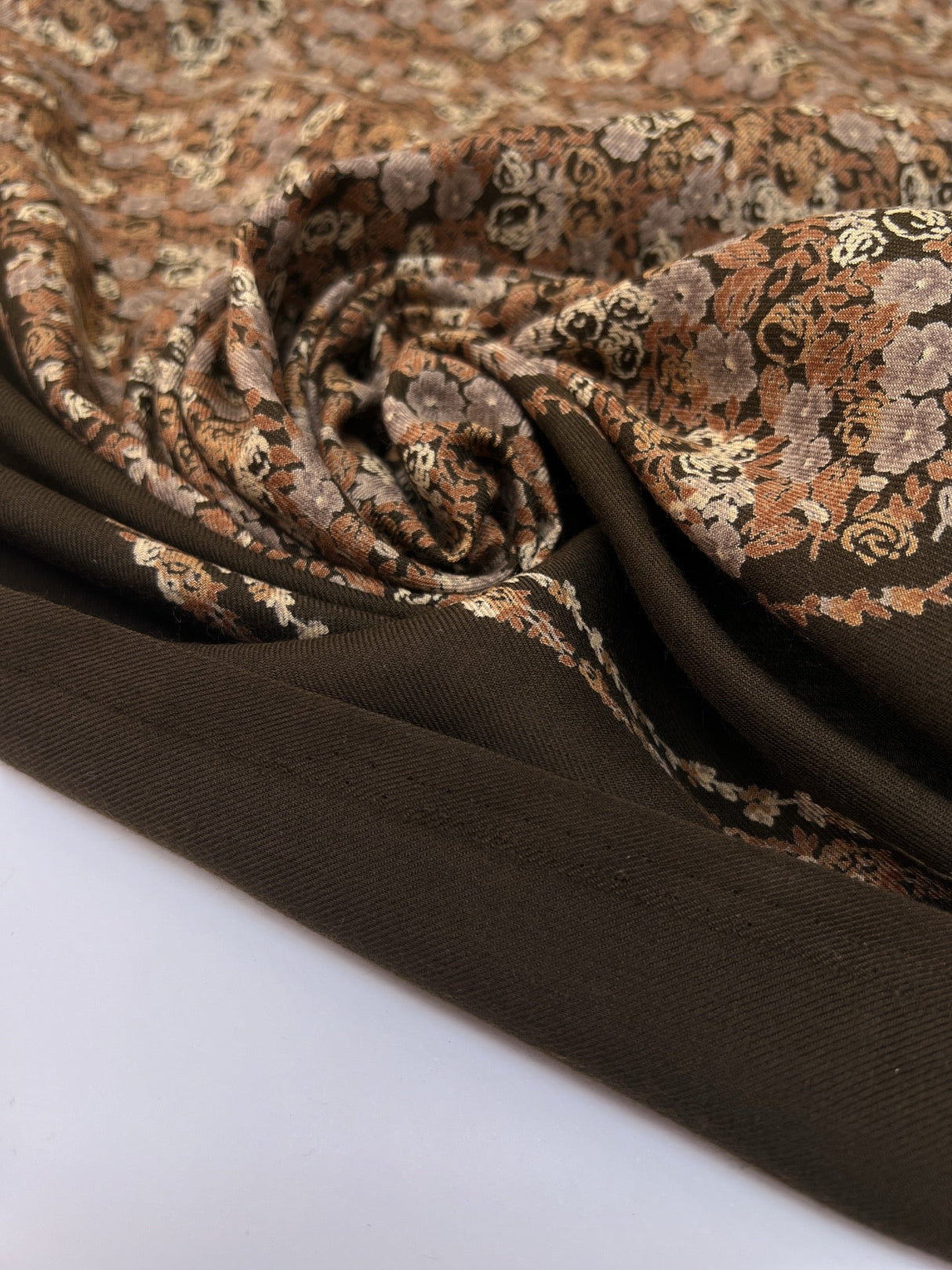 Acrylic Twill Printed Brown Beige