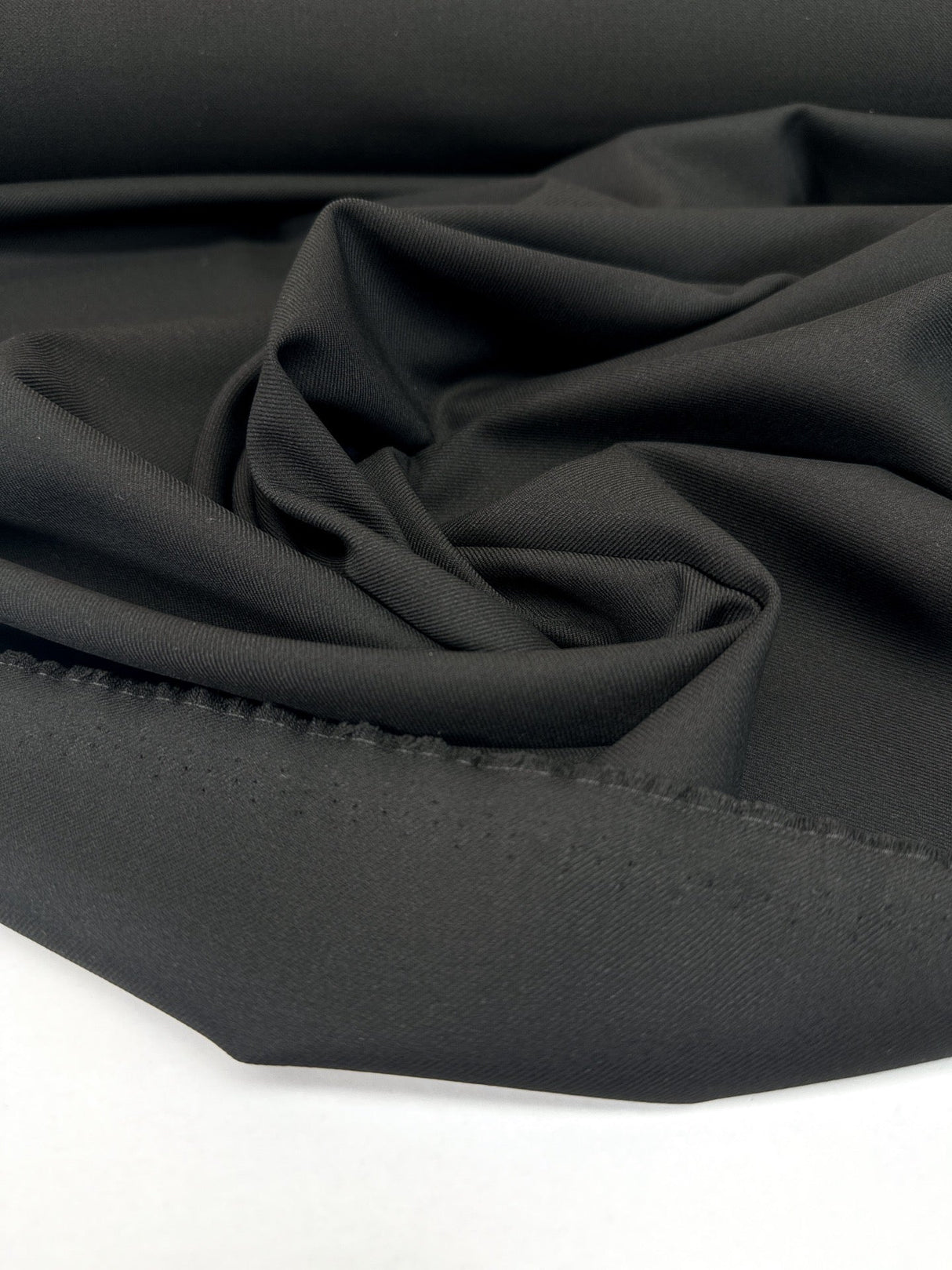 Black Twill Suit Fabric Polyester Viscose Elastane