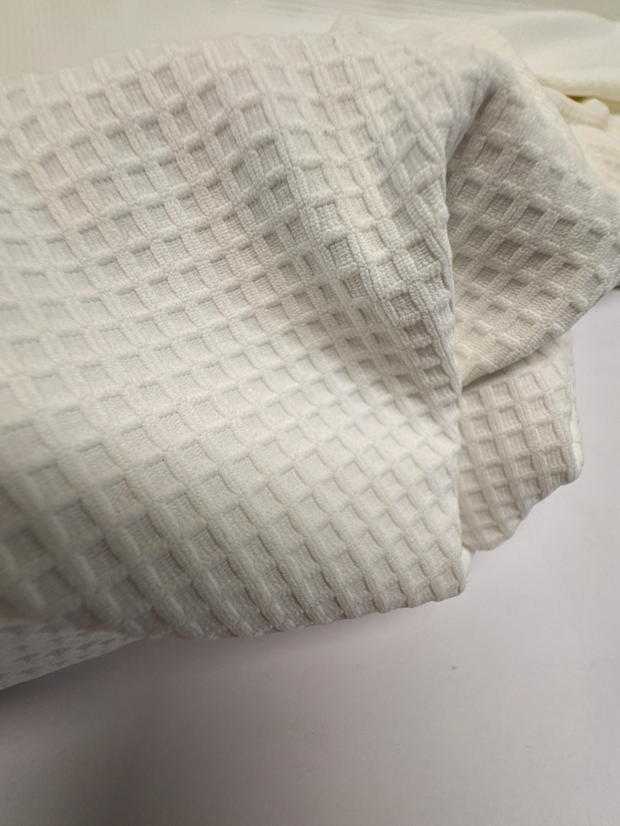 Polyamide Elastane Jacquard Checked White