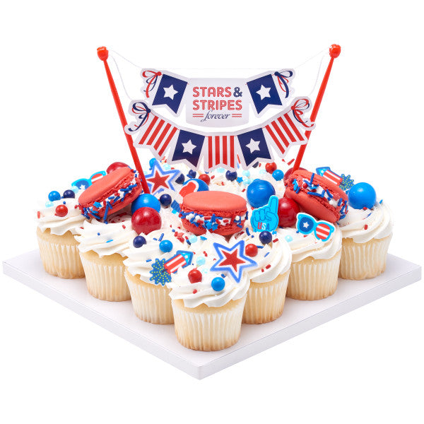 Red, White and Blue jimmies Mix Sprinkles 26 oz. handheld container