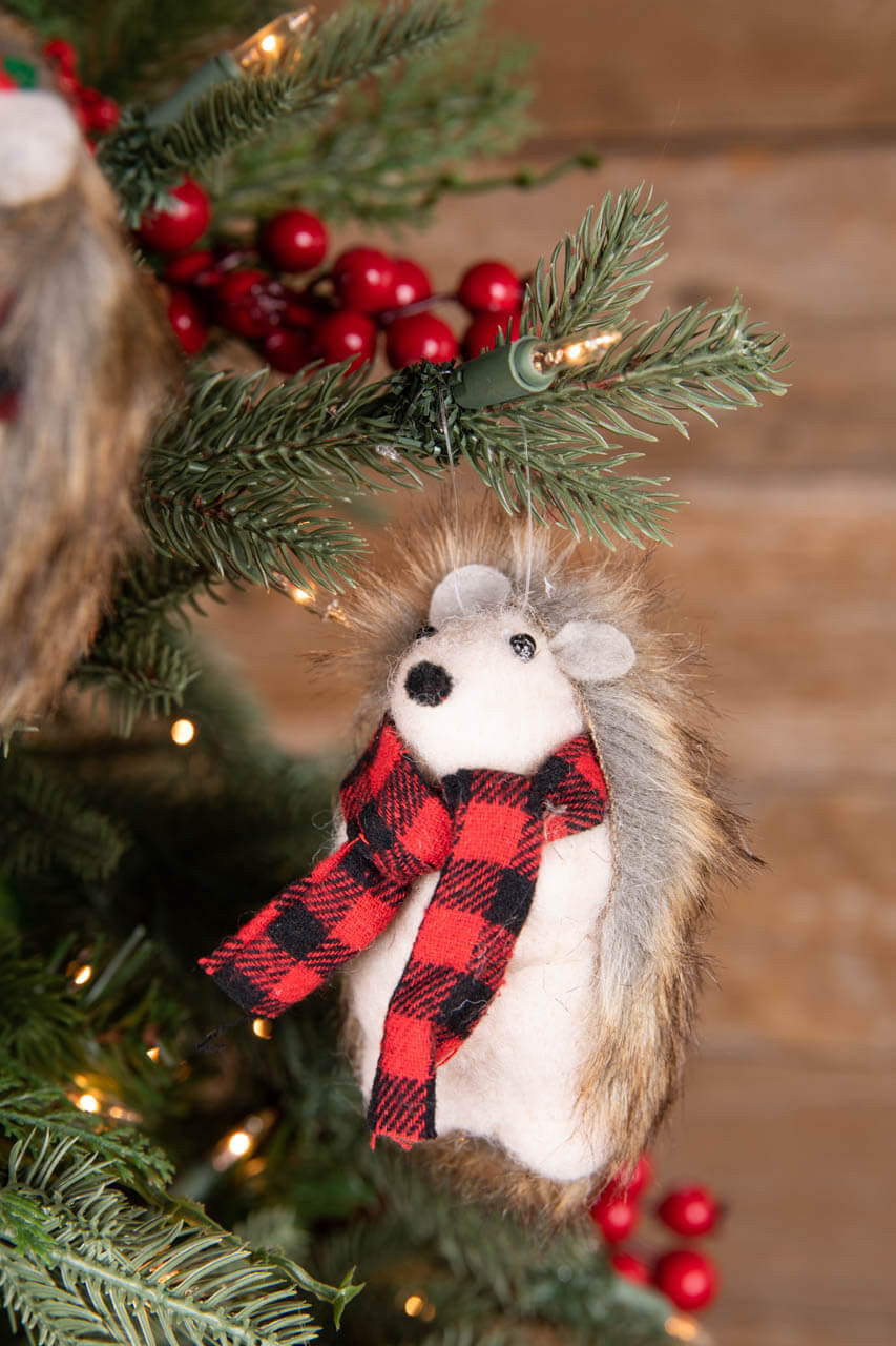 4 Inch Felt Hedgehog Ornament