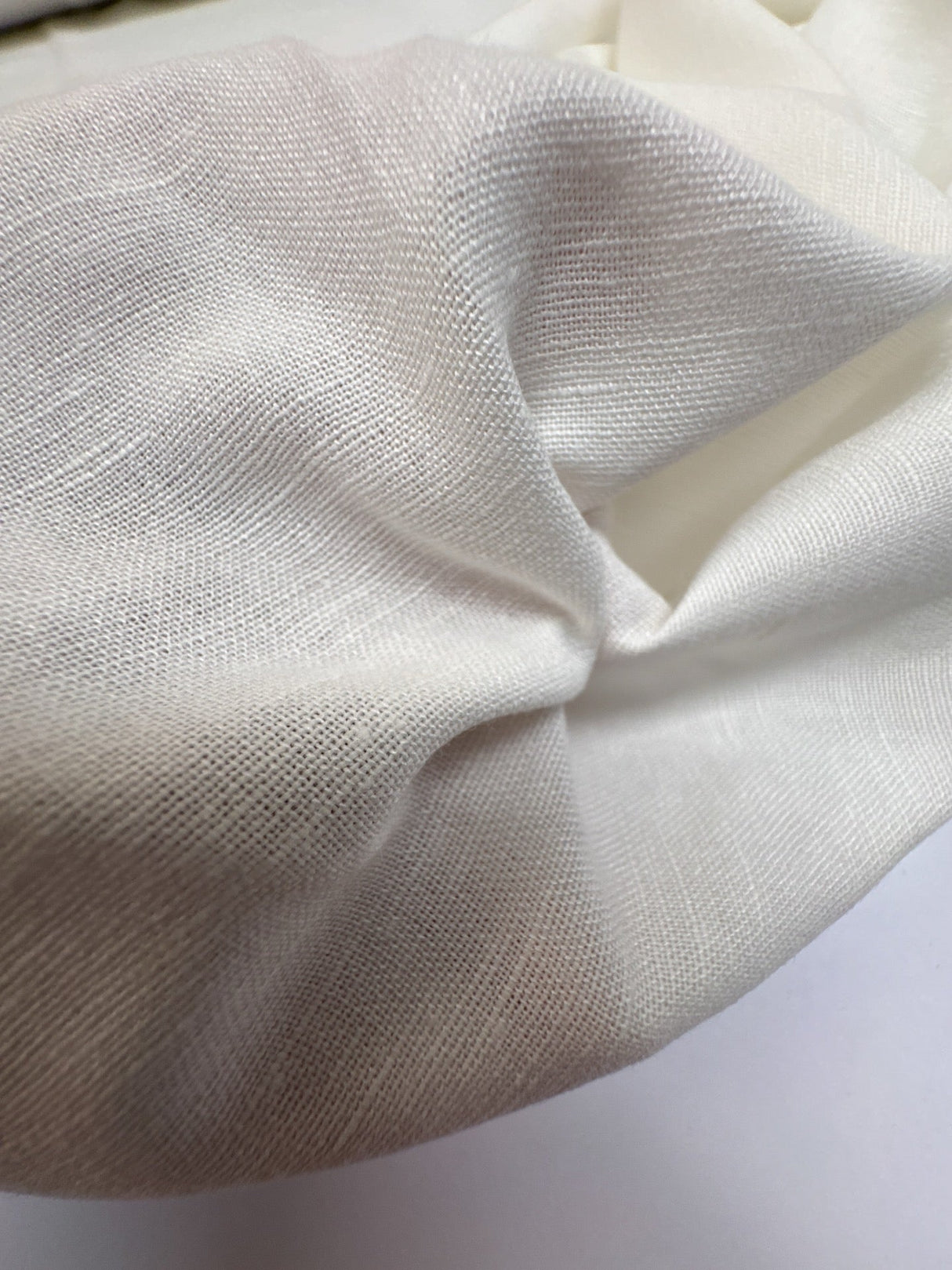 Linen Viscose Plain Weave White Shirt Fabric
