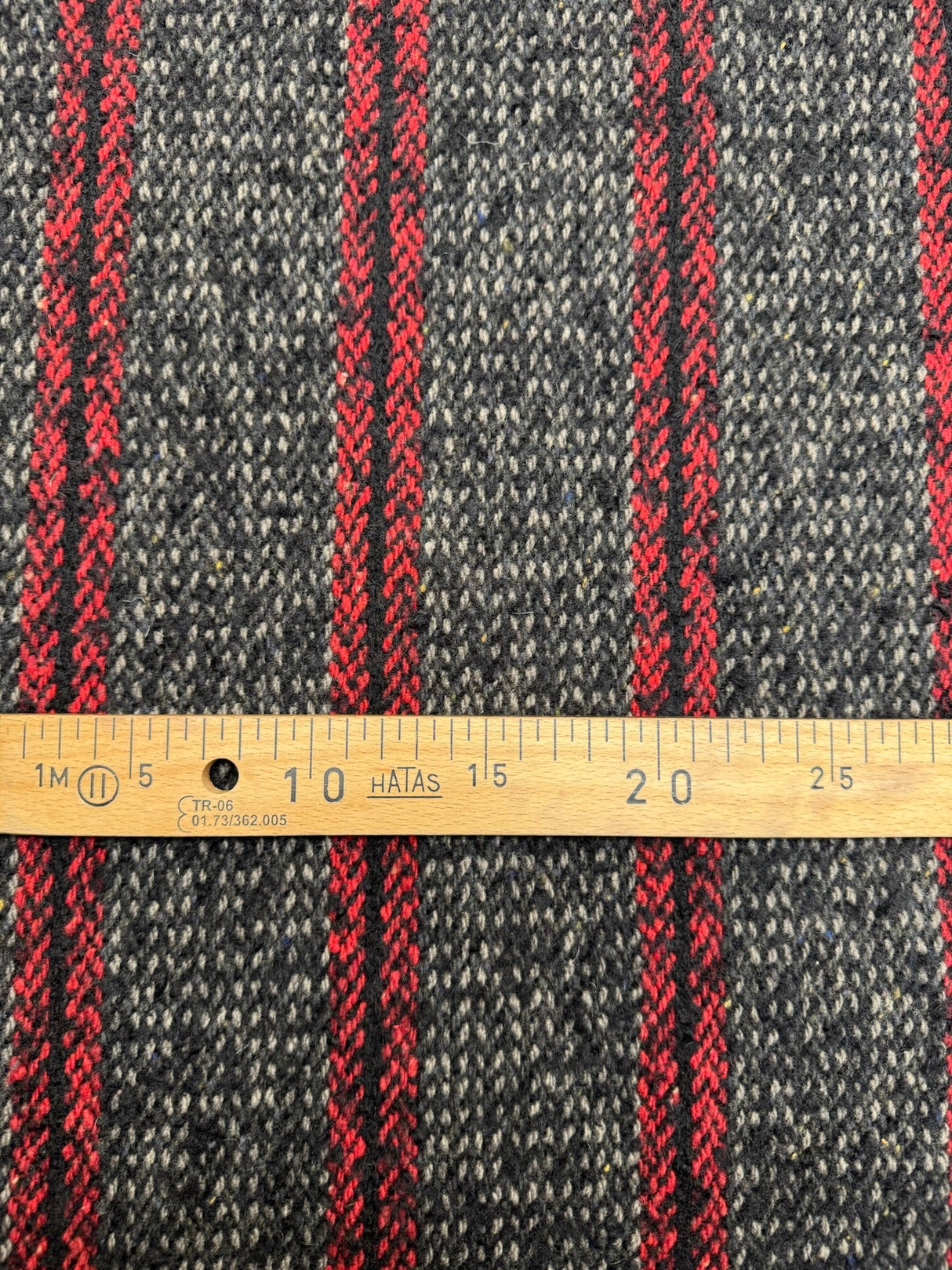 Wool Tweed Melange Striped Gray