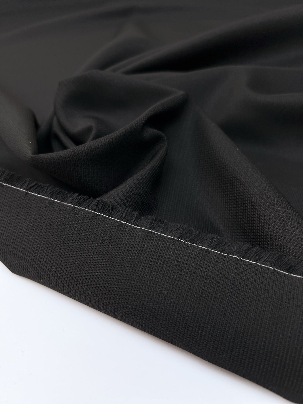 Wool Jacquard Fabric Black
