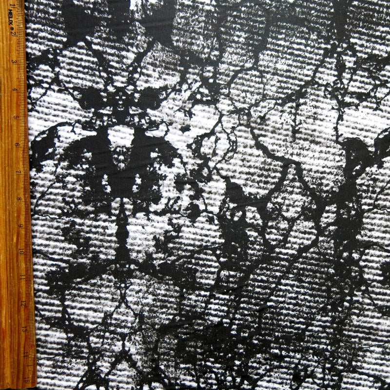 Swim Knit Nylon Spandex Fields Abstract Black Grey