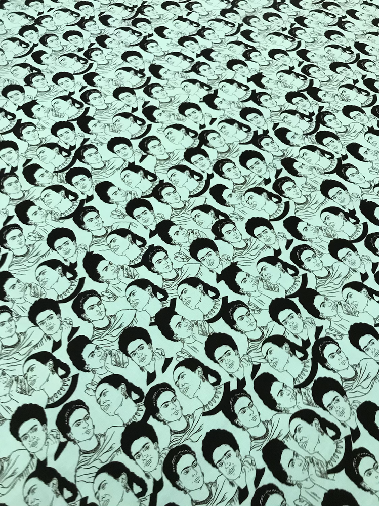 Robert Kaufman Frida Cotton Fabric - Blue Frida Face Print, 44/45" Width (1 Yard)