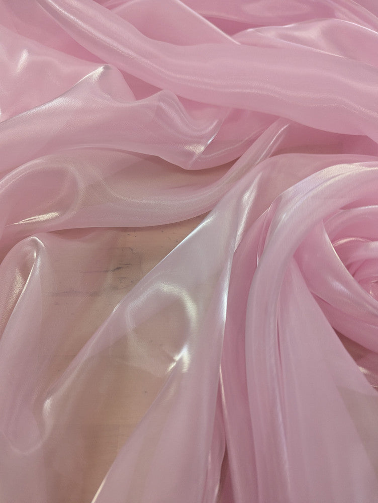 Liquid Organza Polyester Organza Fabric - White, Light Pink, Hot Pink, Sheer, 58-59" Width (1 Yard)