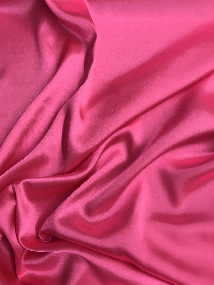 Charmeuse Polyester Fabric - Hot Pink, 58-59" Width (1 Yard)