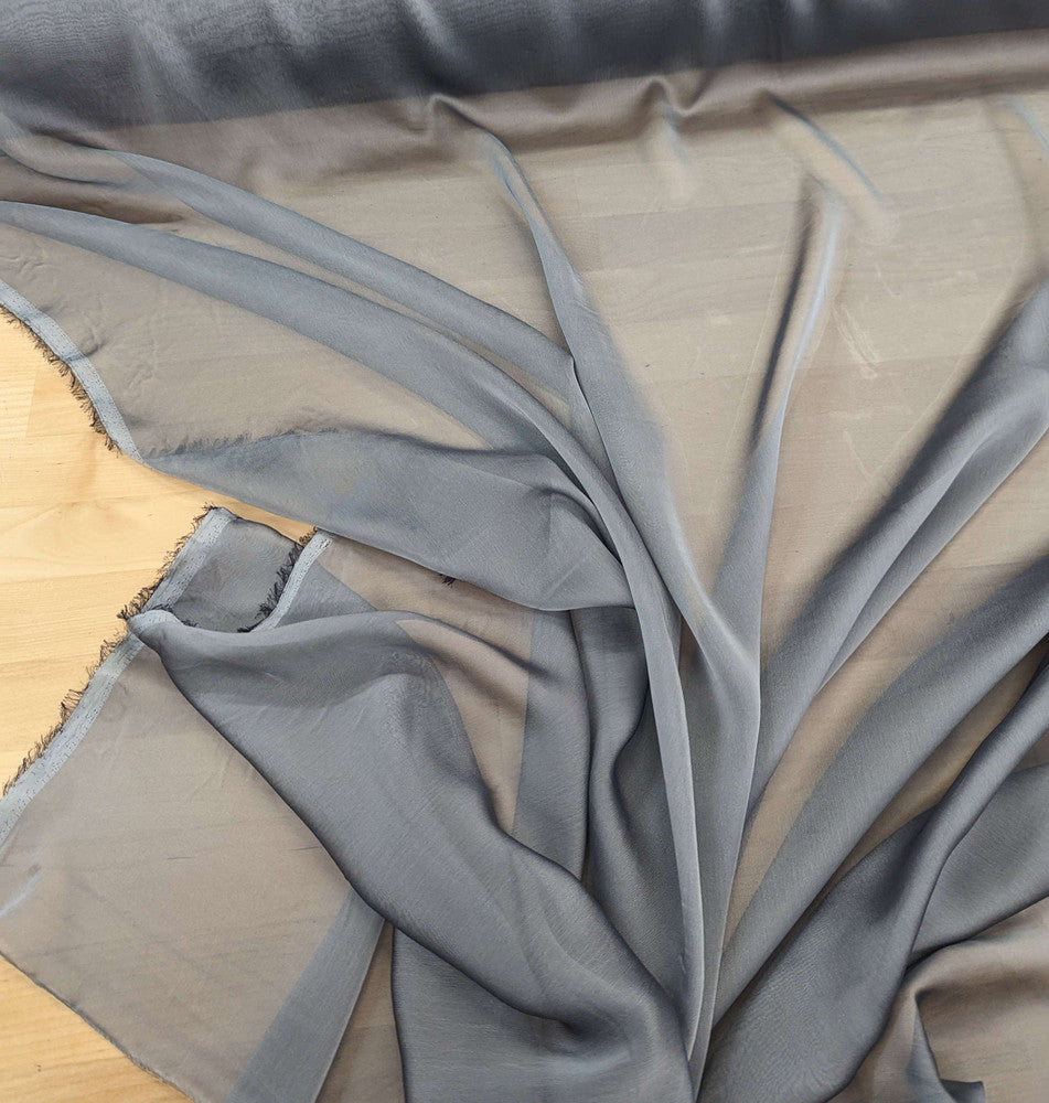 Two Tone Chiffon 100 Percent Polyester Fabric - Gray, 58-59" Width (1 Yard)