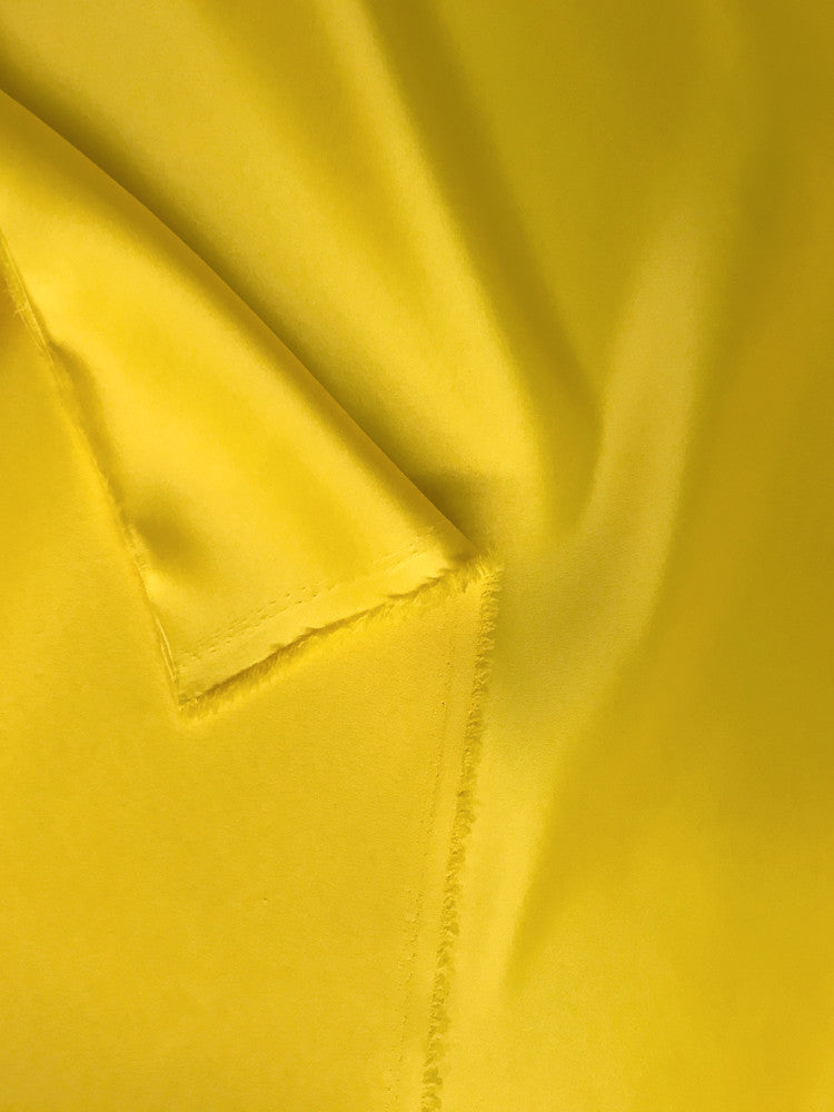 Dull Satin (Peau De Soie) Polyester Fabric - Yellow Matte Finish, 58/59" Width (1 Yard)