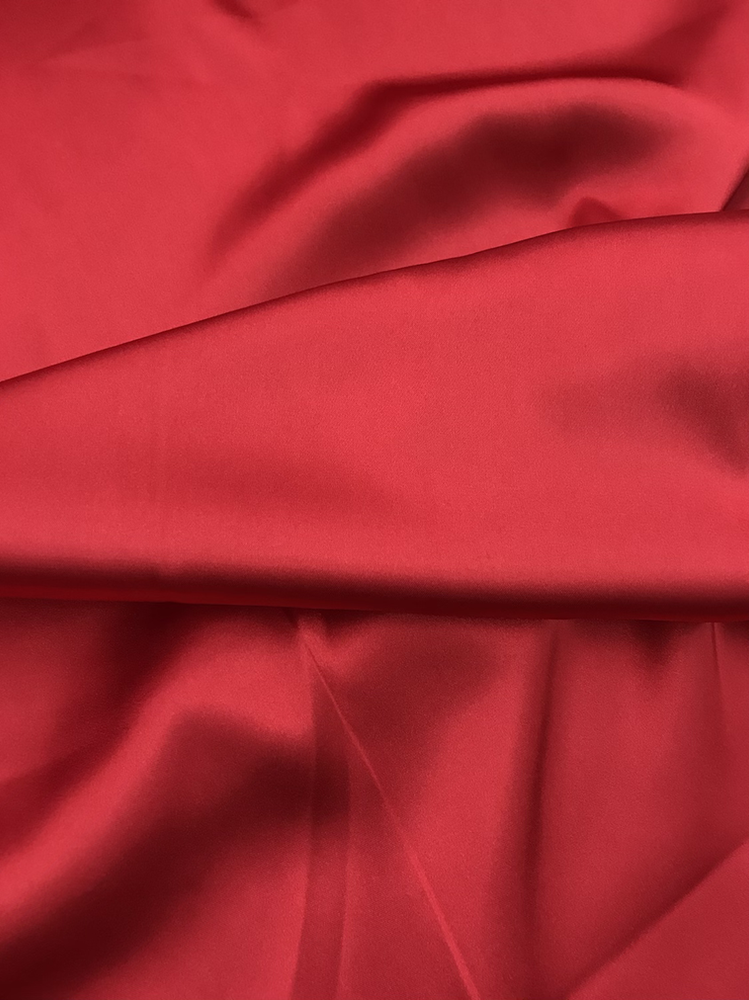 Charmeuse Polyester Fabric - Red, 58/59" Width (1 Yard)