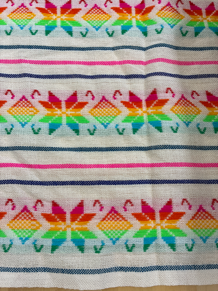 Serenata Multi Blanca Acrylic Fabric - White Multicolor Horizontal Pattern, 30" Width (1 Yard)