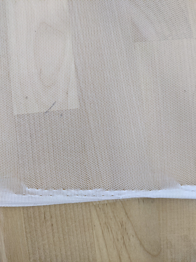 Hard Net Tulle Polyester Fabric - White, 58/59" Width, Medium Stiffness (1 Yard)
