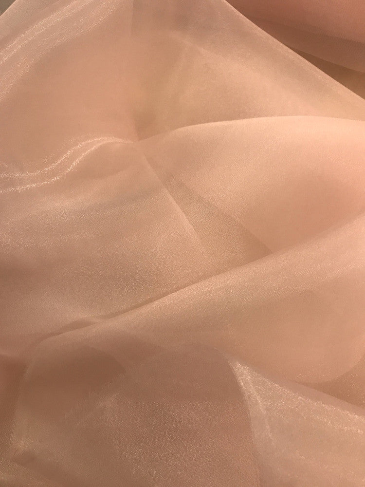 Crystal Organza Polyester Fabric - Blush/Blush Pink, 58/59" Width (1 Yard)