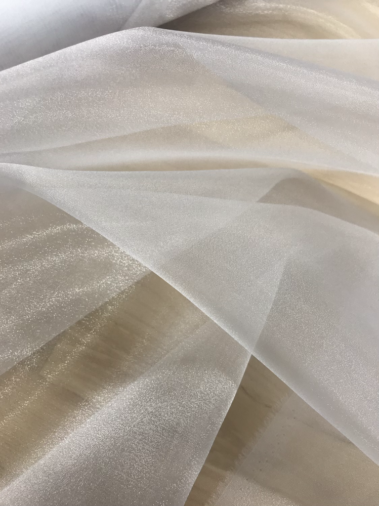 Crystal Organza 100 Percent Polyester Fabric - White, Sheer, 58/59" Width (1 Yard)