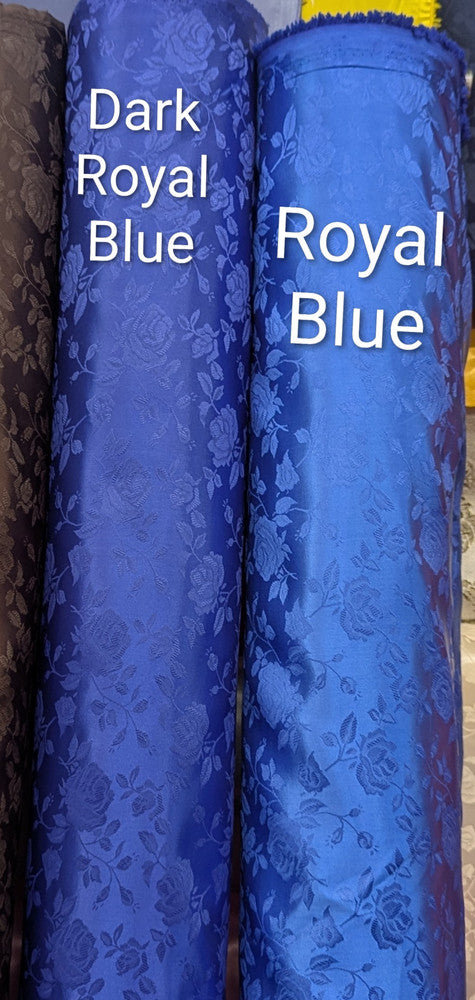 Satin Brocade Polyester Fabric - Multiple Colors, Floral Jacquard, 58/59" Width (1 Yard)