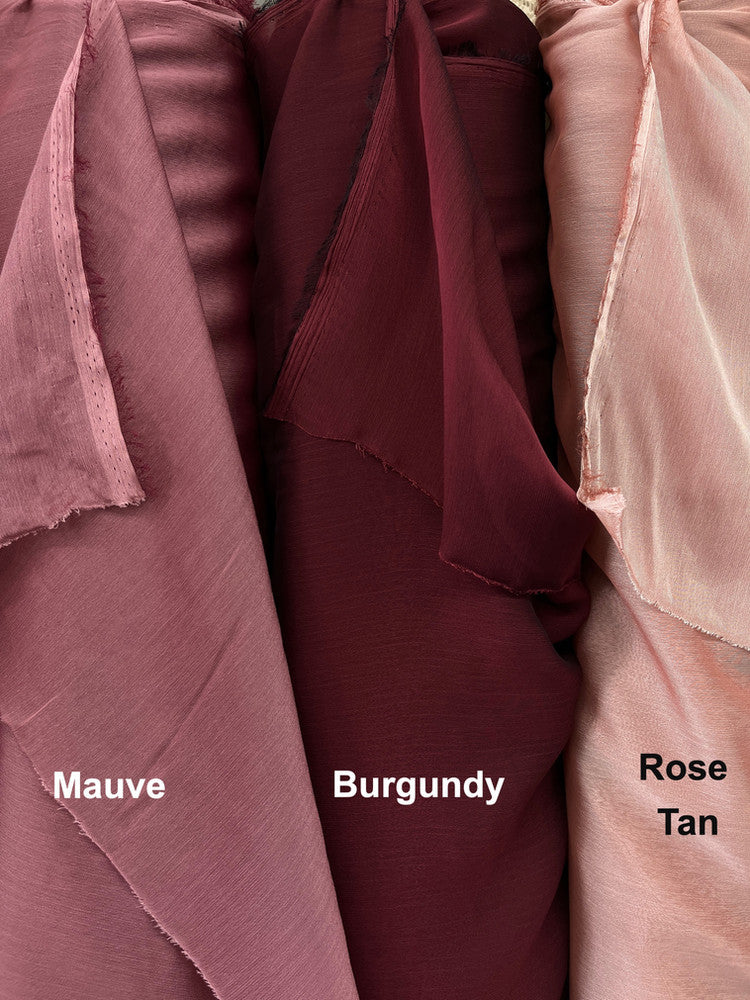 Two Tone Chiffon Polyester Fabric - Burgundy, Two Tone, 58/59" Width (1 Yard)