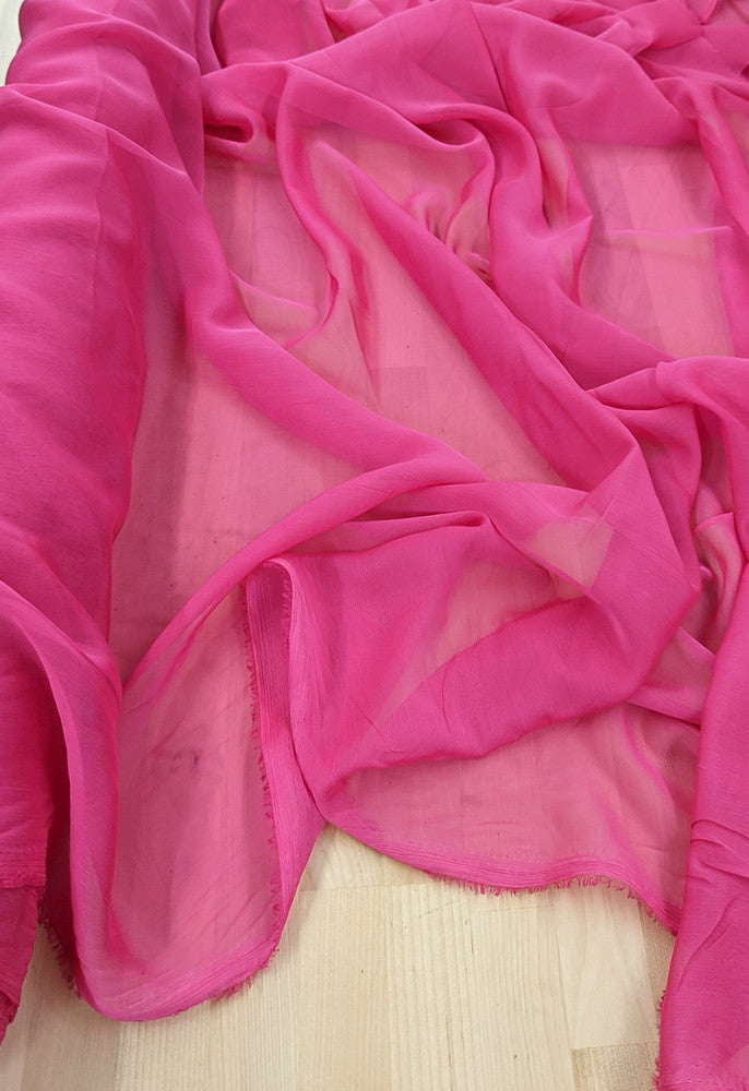 Two Tone Chiffon Polyester Fabric - Hot Pink, 58/59" Width (1 Yard)