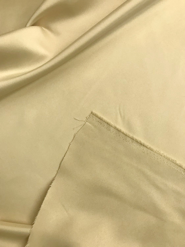 Dull Satin Peau De Soie Polyester Fabric - Light Champagne, 58/59" Width (1 Yard)