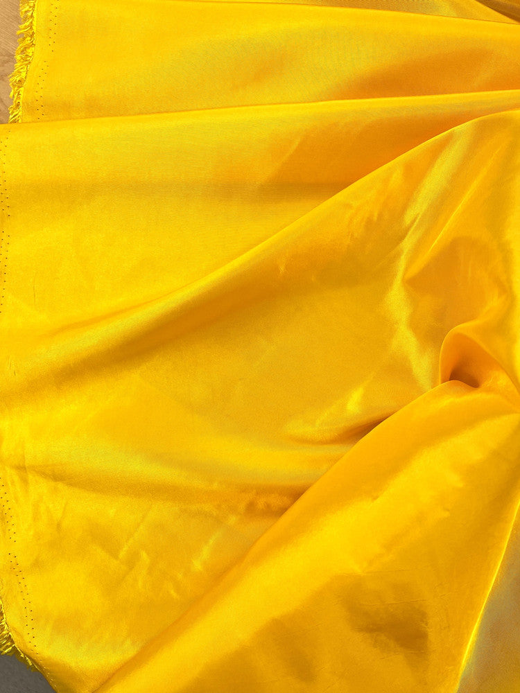 Mango Yellow Polyester Taffeta Fabric - Solid, 58/59" Width (1 Yard)