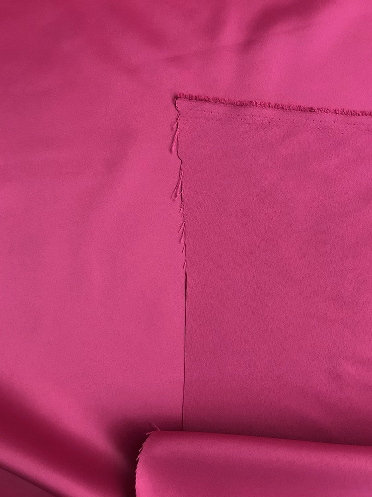 Peau De Soie Dull Satin Polyester Fabric - Fuchsia Matte Finish, 58/59" Width (1 Yard)