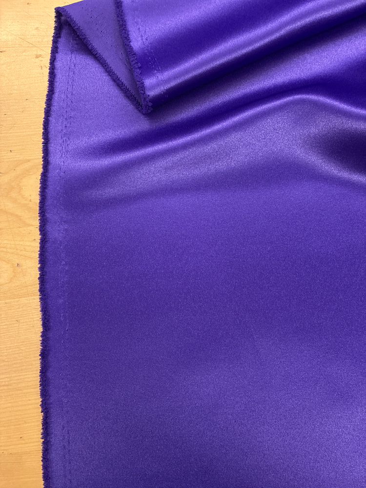 Peau De Soie Dull Satin Polyester Fabric - Dark Purple, 58/59" Width, Medium Weight (1 Yard)