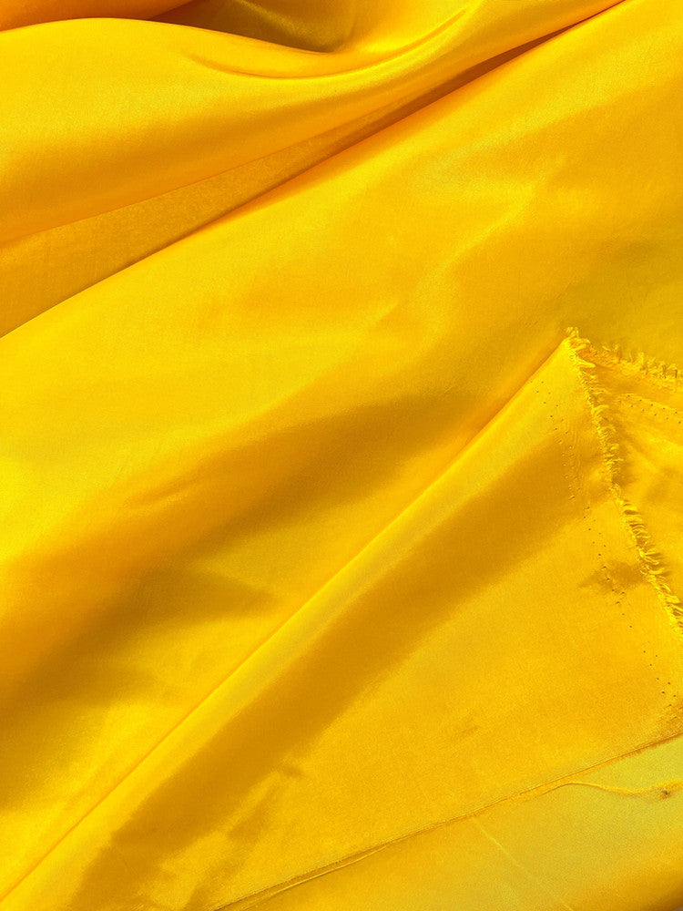 Mango Yellow Polyester Taffeta Fabric - Solid, 58/59" Width (1 Yard)