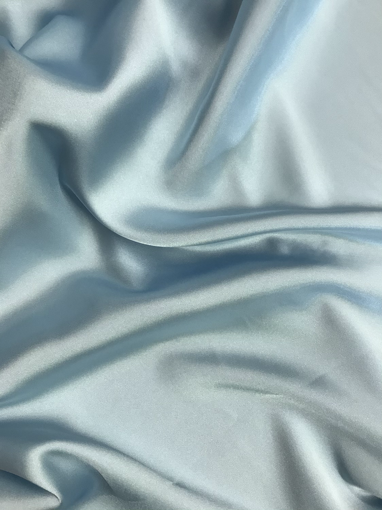 Baby Blue Charmeuse Polyester Fabric - Baby Blue, 58/59" Width (1 Yard)