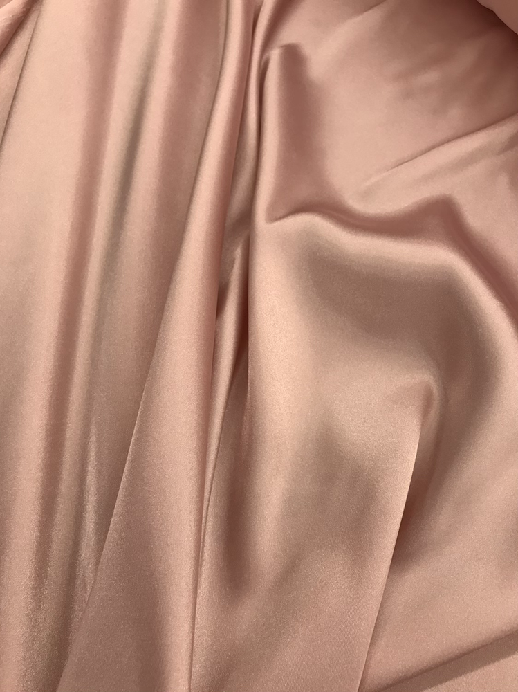 Charmeuse Polyester Fabric - Rose Pink, 58/59" Width (1 Yard)