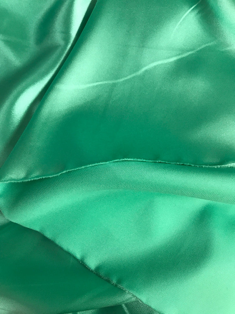 Stretch Charmeuse Polyester Spandex Fabric - Jade Green, 58/59" Width (1 Yard)