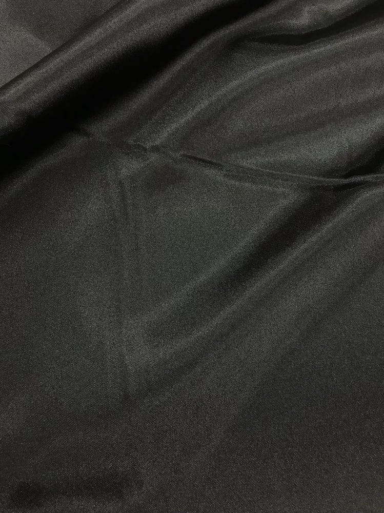 Charmeuse Polyester Fabric - Black, 58/59" Width (1 Yard)