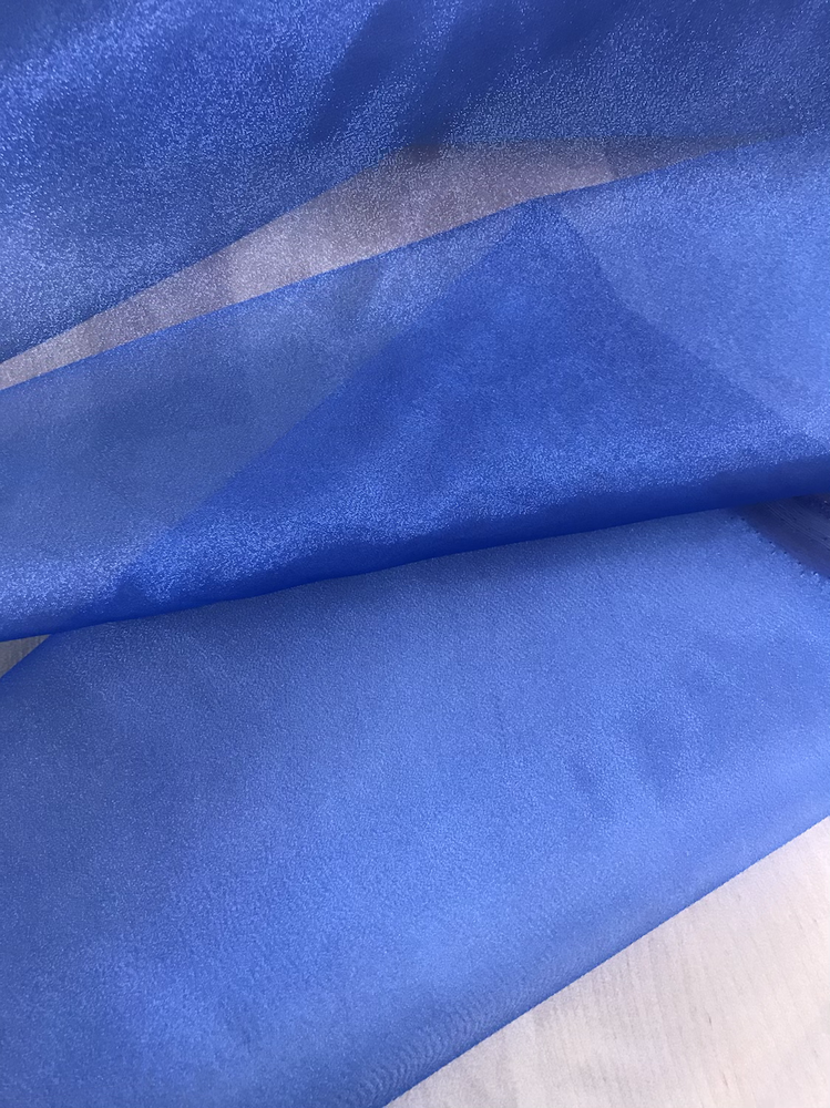 Crystal Organza Polyester Fabric - Royal Blue, 58/59" Width (1 Yard)