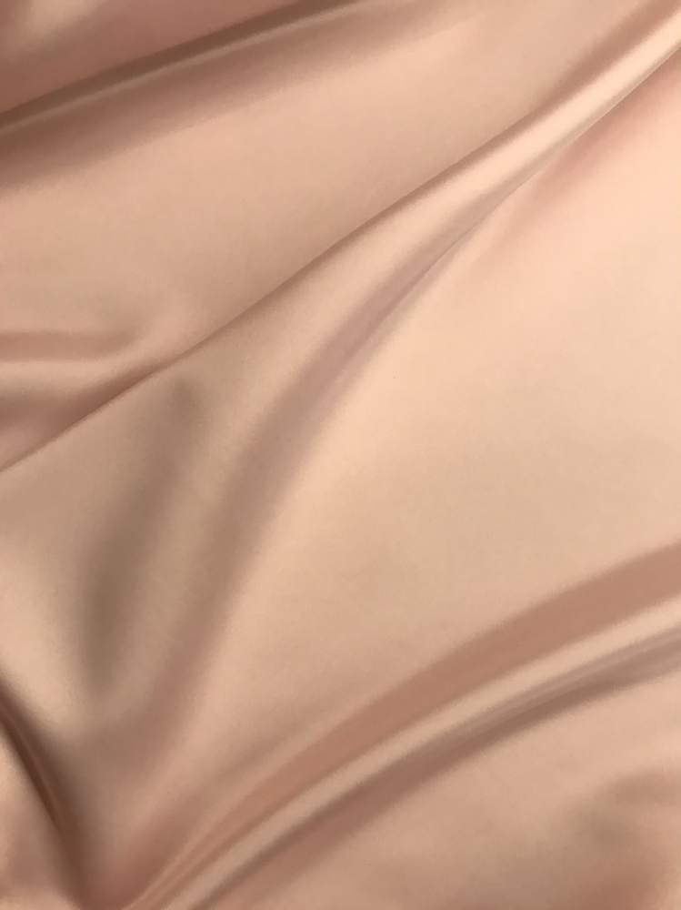 Peau De Soie Polyester Dull Satin Fabric - Blush Pink, 58/59" Width, Medium Weight (1 Yard)